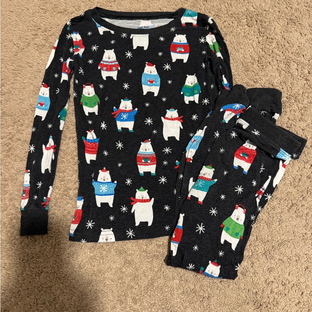 Little Sleepies Polar Bear Pals Pajama Set - Black and Multicolor